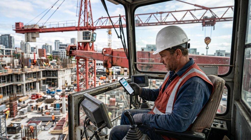 Reportes de operador de grúa en app Pingon
